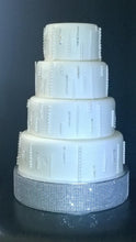 Load image into Gallery viewer, Diamante Crystal effect cake stand mirror top by Crystal wedding uk