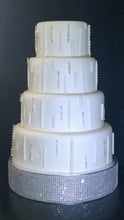 Load image into Gallery viewer, Diamante Crystal effect cake stand mirror top by Crystal wedding uk