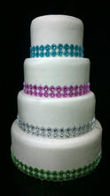 Load image into Gallery viewer, Diamante & flower design Cake Trim 1 metre by Crystal wedding uk