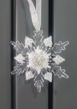 Load image into Gallery viewer, Snowflake hanging bouquet, Winter wedding accessory by Crystal wedding uk
