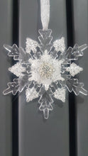Load image into Gallery viewer, Snowflake hanging bouquet, Winter wedding accessory by Crystal wedding uk