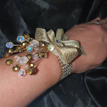 Load image into Gallery viewer, Crystal boutonnière Buttonhole or wrist Corsage,prom corsage, wedding cuff by Crystal wedding uk