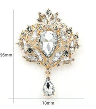 Load image into Gallery viewer, Feather cake topper ,1920's rhinestone topper The Great Gatsby rhinestone brooch, by Crystal wedding uk