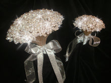 Load image into Gallery viewer, Crystal bouquet, Brides wire bead jewel bouquet. rose gold. silver or Gold by Crystal wedding uk