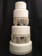 Load image into Gallery viewer, Pearl swag wedding cake stands, separators , Ivory or white Pearl