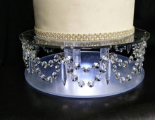 Load image into Gallery viewer, Cake stand Chandelier drape design with lights - for WEDDING CAKE many sizes by Crystal wedding uk