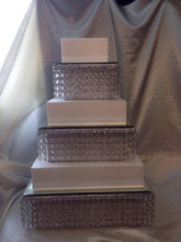 Load image into Gallery viewer, crystal cake stand , faux tiers made with acrylic beads or Real crystal beads, 3 tier wedding cake stand. by Crystal wedding uk