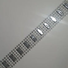 Load image into Gallery viewer, Diamante & Rectangle design Cake Trim ,1 metre by Crystal wedding uk