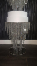 Load image into Gallery viewer, Set of 3 cake stands Floor table plus 2 dividers , chandelier style Table - with Led by Crystal wedding uk