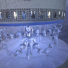Load image into Gallery viewer, Crystal Chandelier LED Wedding Cake Tiers, Separator Set of 3 cake dividers, glass crystal drapes, 8"10"12" by Crystal wedding uk