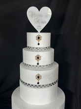 Load image into Gallery viewer, Rhinestone Cake Brooch (Set of 3) Gold Plated Wedding cake Decoration
