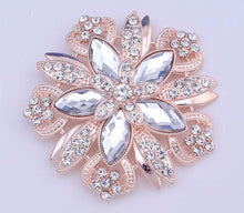 Load image into Gallery viewer, Boutionerre crystal flower, grooms buttonhole pin by Crystal wedding uk