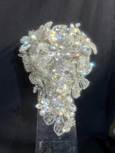 Load image into Gallery viewer, Luxury wedding Bouquet – 7" x 11" Crystal Diamond bridal flowers Rhinestone bling Wedding Bouquet