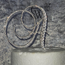Load image into Gallery viewer, Swarovski Crystal Letter Cake Topper: 6" Monogram Initial