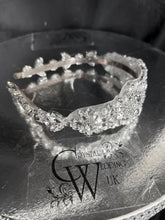 Load image into Gallery viewer, Crystal and Pearl tiara , side hair piece by Crystal wedding uk