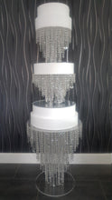 Load image into Gallery viewer, Set of 3 cake stands Floor table plus 2 dividers , chandelier style Table - with Led by Crystal wedding uk