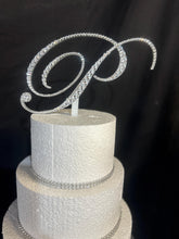 Load image into Gallery viewer, Swarovski Crystal Monogram Cake Topper: Custom Initial, 6" Tall