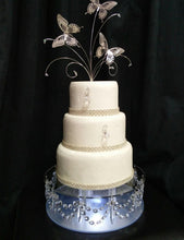 Load image into Gallery viewer, Cake stand Chandelier drape design with lights - for WEDDING CAKE many sizes by Crystal wedding uk