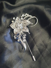 Load image into Gallery viewer, Crystal Bridal Brooch Bouquet: Silver Jewel Wedding Cascade