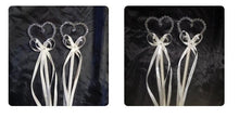 Load image into Gallery viewer, Crystal heart flower girl wand 1pc made to order by crystal wedding Uk