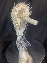 Load image into Gallery viewer, Ivory Pearl & Crystal Bridal Bouquet Rhinestone Wedding bouquet Silver brides Flowers
