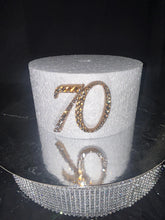 Load image into Gallery viewer, Gold Rhinestone Number Cake Topper: Swarovski Crystal Anniversary