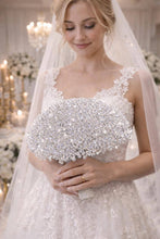 Load image into Gallery viewer, Swarovski Crystal Wedding BouquetClear/silver beads- Gold/Silver