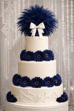 Load image into Gallery viewer, Gatsby Feather cake topper , Great Gatsby wedding style cake decoration -ANY COLOUR by Crystal wedding uk