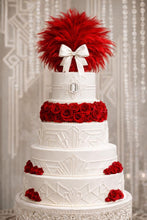 Load image into Gallery viewer, Gatsby Feather cake topper , Great Gatsby wedding style cake decoration -ANY COLOUR by Crystal wedding uk