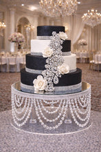 Load image into Gallery viewer, Cake Stand Drape Chandelier Style, tall cake plate