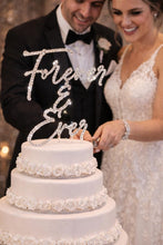 Load image into Gallery viewer, Crystal Cake Topper "Forever & Ever" , Wedding Engagement Bling cake Decoration 6"