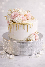 Load image into Gallery viewer, Rhinestone Wedding Cake Stand Sparkle Crystal Effect Display for Cake or Desserts