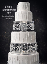 Load image into Gallery viewer, Crystal Chandelier Wedding Cake Separator – LED Tiered cake Stand, Set of 2 (6" & 8")