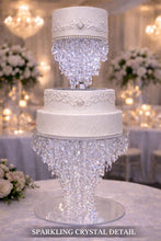 Load image into Gallery viewer, Crystal Chandelier Wedding Cake Separator – Luxury Cake Divider Stand, Elegant Wedding Cake Display