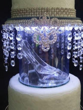 Load image into Gallery viewer, Rhinestone Glass Slipper Cake Separator – Crystal Wedding Cake Divider with LED Lights, Elegant Bridal Cake Display