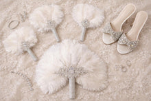 Load image into Gallery viewer, 4pcs Feather Fan bouquets, Ostrich feathers, Great Gatsby wedding style 1920's - any colour -custom made by Crystal Wedding UK