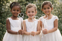 Load image into Gallery viewer, Crystal Heart Wand Wedding Accessory – Pearl & Rhinestone Heart Wand for Flower Girl, Bridesmaid Gift, Fairytale Wedding Keepsake