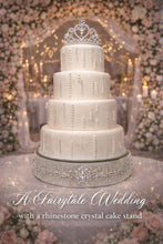 Load image into Gallery viewer, Crystal Rhinestone Wedding Cake Stand Luxury Gold Cake Stand, Elegant Bridal Cake Display, Wedding Decor, Engagement & Reception Centerpiece