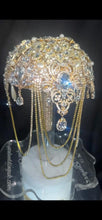 Load image into Gallery viewer, Gold Crystal Brooch Bridal Bouquet – Glam Art Deco Cascade, Handmade Luxury Wedding Bouquet