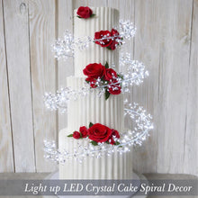 Load image into Gallery viewer, LED Spiral Cake Decor – Luxury Lighted Cake Styling for Wedding Cakes, Reusable Fairy Light Cake Wrap, Elegant Event Cake Decoration
