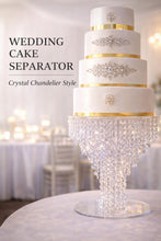 Load image into Gallery viewer, Crystal Chandelier Wedding Cake Separator – Luxury Cake Divider Stand, Elegant Wedding Cake Display