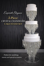 Load image into Gallery viewer, Crystal Chandelier Cake Stand with LED Light Tall cake stand 3 tier set Wedding & Event Display stand
