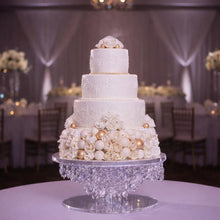 Load image into Gallery viewer, Crystal Chandelier Cake Stand – LED Illuminated Wedding Cake Centrepiece – Luxury Dessert Display