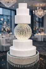 Load image into Gallery viewer, Round cake separator sphere crystal cake divider light up wedding cake display