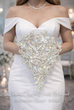 Load image into Gallery viewer, Crystal Bridal Brooch Bouquet: Silver Rhinestone Wedding Bouquet