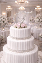 Load image into Gallery viewer, Swarovski Crystal Wedding Cake Topper Custom Monogram Letter, Rhinestone Bling cake Initial Cake decoration