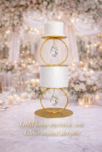 Load image into Gallery viewer, Hoop and Crystal Metal Cake Separator for Wedding & Event Display cake