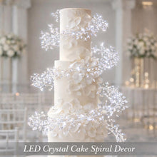 Load image into Gallery viewer, LED Spiral Cake Decor – Luxury Lighted Cake Styling for Wedding Cakes, Reusable Fairy Light Cake Wrap, Elegant Event Cake Decoration