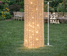 Load image into Gallery viewer, Tall Crystal LED Table Centerpiece 22"x 6", Lighted Chandelier Wedding Deco Display with LED Lights