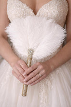 Load image into Gallery viewer, Ostrich Feather Fan – Gatsby Wedding Bouquet Alternative